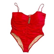 J. Crew Ruched Sweetheart One Piece Swimsuit Women's Plus 24 Red New BF176