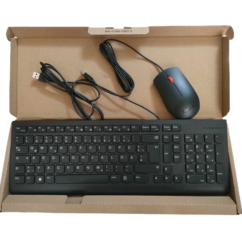 German layout Black Slim USB-Wired keyboard and mouse kit for Lenovo SK-8823 - Image 2 of 4