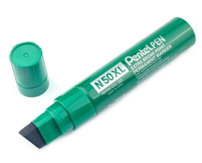 Pentel N50XL Extra Large Broad Permanent Marker - Chisel tip - Single - Green