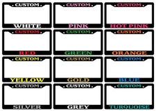 Black Motorcycle Plate Frame CUSTOM PERSONALIZE CHOOSE YOUR COLOR/ TEXT