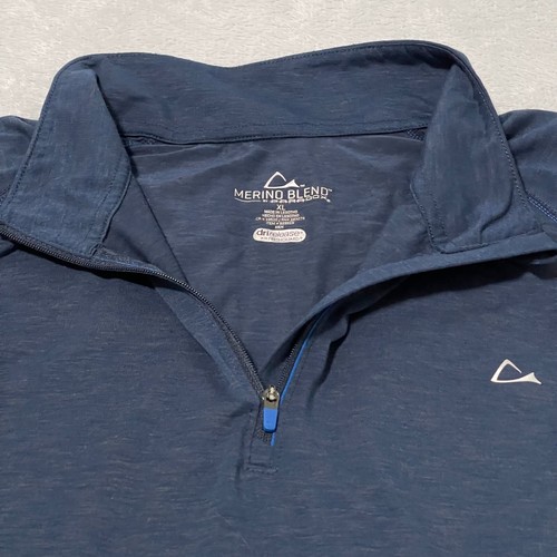 Paradox Sweatshirt Mens XL Navy Blue Merino Blend Base Layer DriRelease 1/4 Zip - Picture 4 of 11