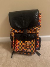 African Kente Print Unisex Backpack With 3 Pockets/pouches made in Sierra Leone