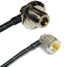 RG58 N Female Bulkhead Angle to UHF Male Angle Coaxial RF Cable USA-Ship Lot