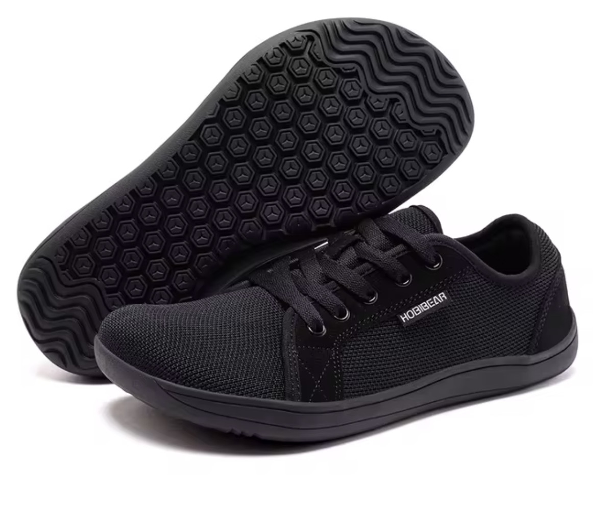 HOBIBEAR Unisex Wide Barefoot Shoes Minimalist Lightweight, Breathable, Balck