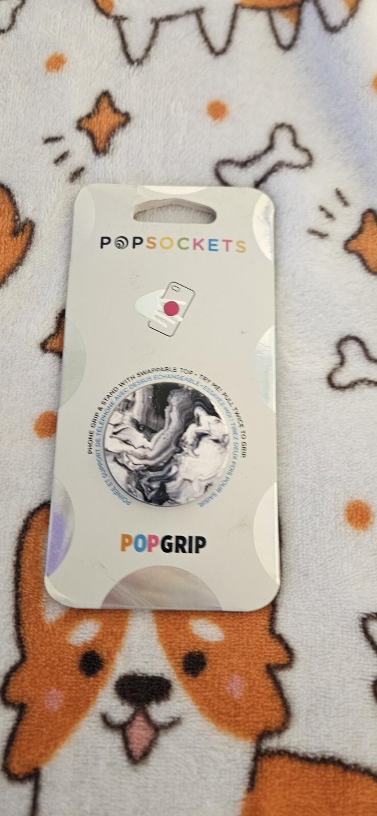 PopSocket Popgrip Ghost Marble Phone Tablet Grip Stand With Swappable Top NEW-image
