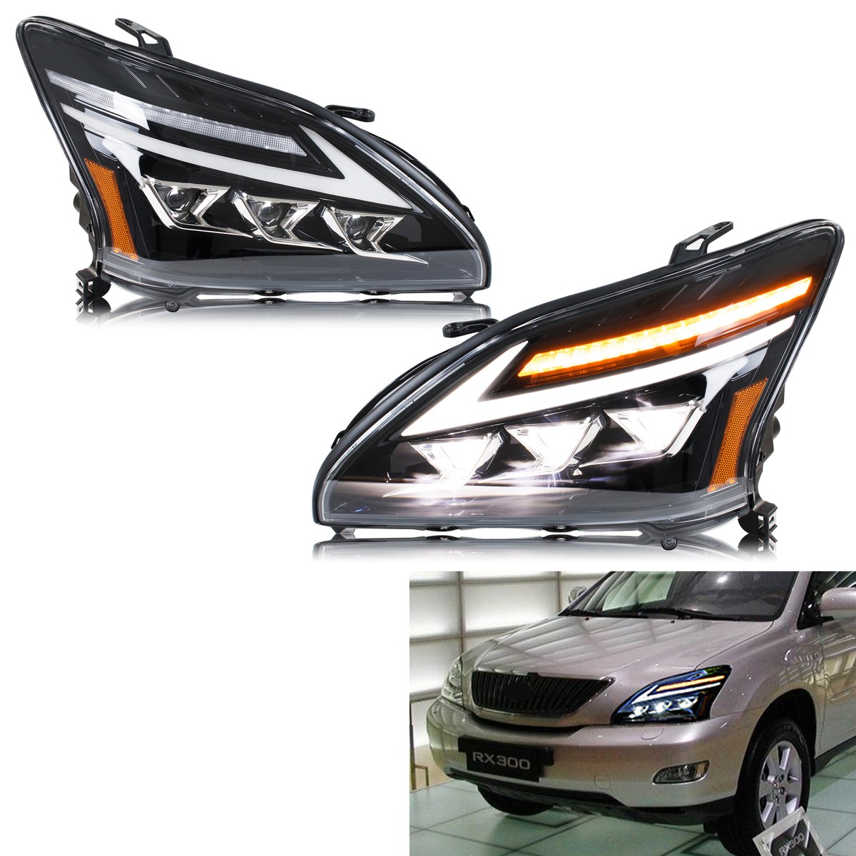 #2089 LEXUS RX ヘッドライト LED Headlights Fit for Lexus RX330 RX350 RX400h 2005-2009 Front