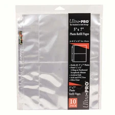 Ultra PRO 10 Ct 5"x7" Photo Refill Pages Archival Safe Clear Protector Storage