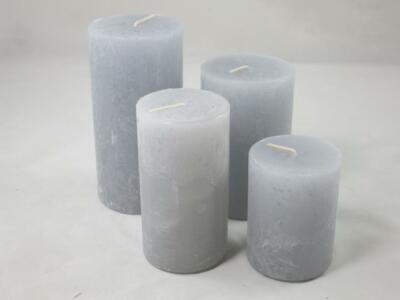 Kerze Rustic Sophia Farbe silbergrau 278, Kerzen Wenzel