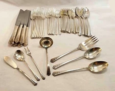 International Spring Garden Silverplate Flatware Set - Mixed Lot - 53 Pieces