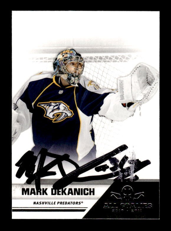 MARK DEKANICH SIGNED 2010-11 PANINI ALL GOALIES #47 - NASHVILLE PREDATORS