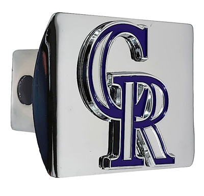 Colorado Rockies Mirror Finish Chrome Hitch Cover with Color 3d Metal Logo