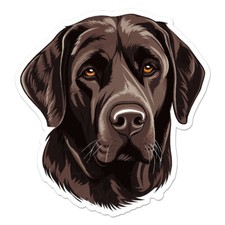 Chocolate Labrador Dog, Vinyl Decal Sticker, Indoor Outdoor, 3 Sizes, 11253