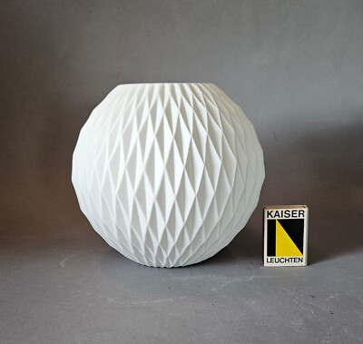 vintage Thomas Vase matte white origami op-art 60er 70er Jahre Biskuitporzellan
