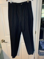 Kasper Women  s Linen Lined Black Pants Size 12P
