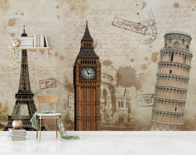 3D Nostalgia Landmark Wallpaper Wall Mural Removable Self-adhesive 881
