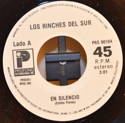 LOS RINCHES DEL SUR En Silencio/La Tumba Sera El Final 45 PROFONO Latin