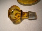 Antique 19th c Bohemian CZECH Art Glass Vase Amber Yellow Amber Cut Glass — photo 5