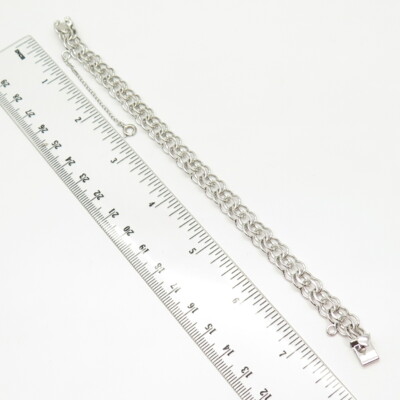 925 Sterling Silver Vintage Multi-Rolo Link Bracelet 7