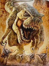 TYRANNOSAURUS CHASING SMAL L DINOSAURS   FULL DIAMOND 3D DIAMOND