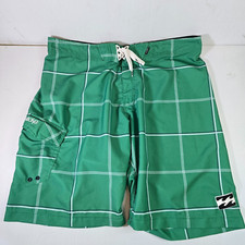 Billabong Platinum X Recycled Series Block pattern Boardshorts Green Mens Sz 38