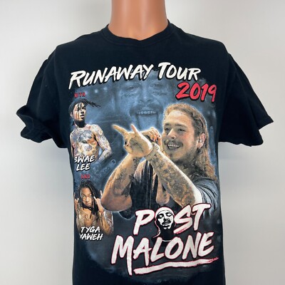 Post Malone Swae Lee Runaway Tour T Shirt 2019 Hip Hop Size M