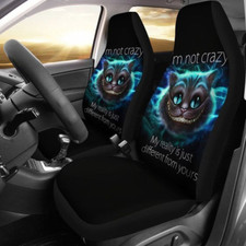 Alice In Wonderland Funny Cartoon Cat Car Seat Covers Set Of 2