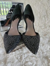 Coach Holmes Studded Leather High Heels Black Sz 8 EUC