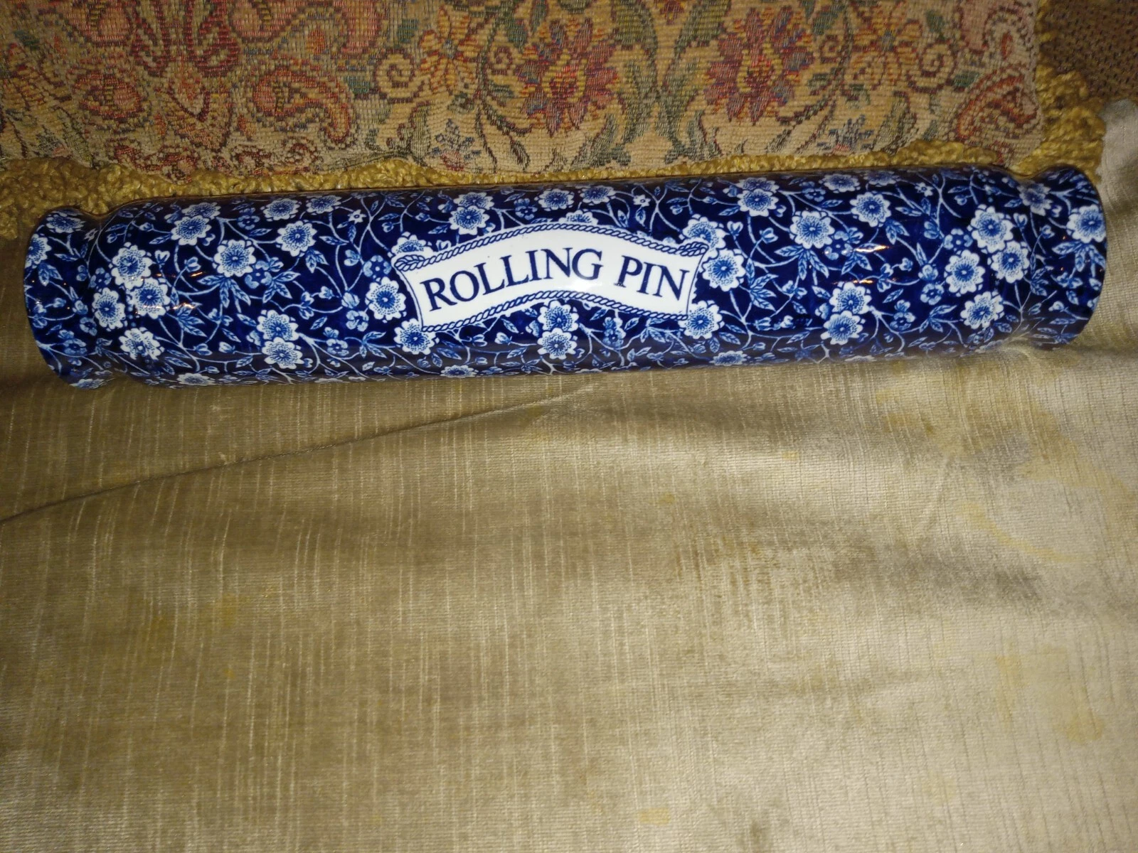 RARE Rolling Pin Calico Burleigh Blue by Staffordshire
Opens in a new window or tab