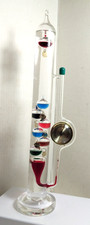 HAND-BLOWN GLASS GALILEO WEATHER STATION WITH PAPERWORK, FREE SHIPPING