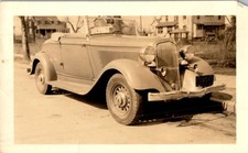 1934 Plymouth Convertible Coupe Sepia Photo Hr2219 Dusty Street Great Depression