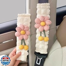 Zigihos Cute Flower Seat Belt Cover Pads, 2 Pcs and 4 Pcs Seatbel