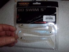 (LOT OF-2-PKS) DUCKETT FISHING BD SWIMBAIT 5" IN SILVER PEARL COLOR/ YOU GET 10