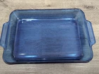 Vintage Anchor Ovenware Royal Blue Glass Baking Dish 1040 9.5x13.5 USA