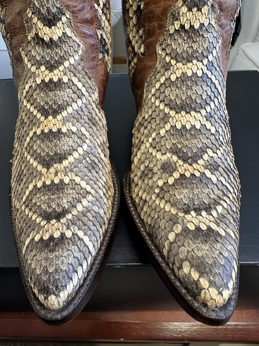 Black Jack Men's Handmade Exotic Eastern Diamondback Rattlesnake