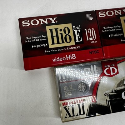 Vintage Sony Hi8 Metal E 120 Video Tape Japan Maxell XLII 90 High