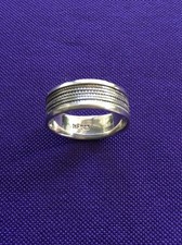 Vintage Sterling Silver Unisex Ring Size 7 Marked NF 925