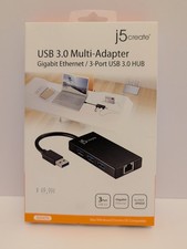 j5 Create USB 3.0 Multi-Adaptor 3-Port USB 3.0 HUB, JUH470 New
