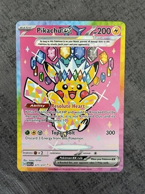 Carte Pokémon Pikachu ex 277/217 SIR NM ME2.5 Héros Transcendants - English - Photo 1/4