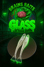 Brains Baits 6.8” Glass Jerk Shads (2 Pack) – Limited Edition Clear Soft Plastic