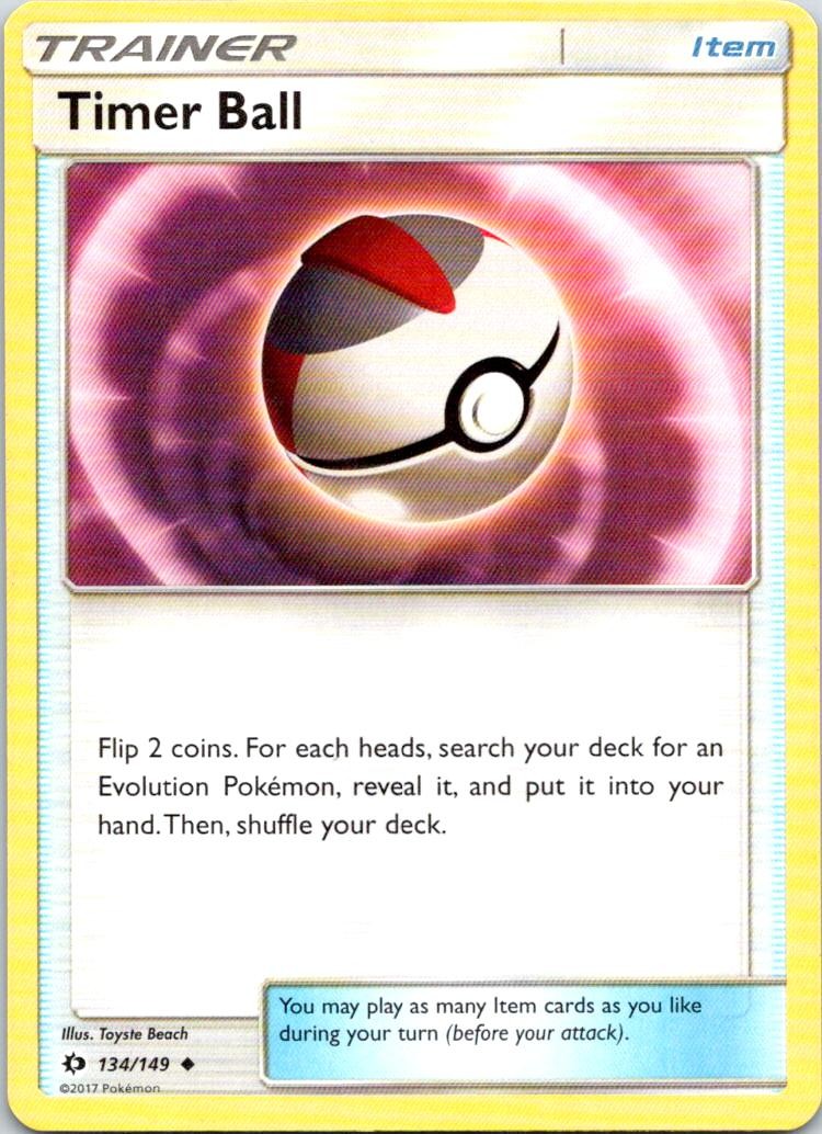 Timer Ball 134/149 Uncommon SM Base Set Pokemon Near Mint