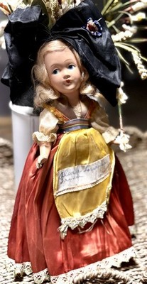 Vintage Alsace Lorraine France Souvenir Doll Folk Dress Blonde 10 