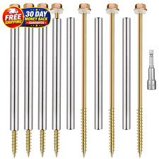 10 Pack 8'' Gutter Screws with Stainless Steel Sleeve,for 6-Inch Roof Gutter Rep