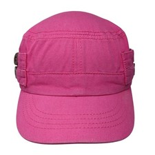 Unbranded Strapback Cadet Army Cap Pink One Size Adjustable Lightweight