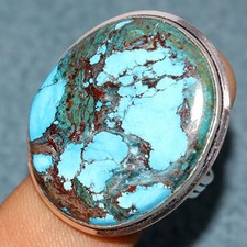 925 Silver Plated Turquoise Ring US 9 Christmas Special Offer Fashion Sale GW