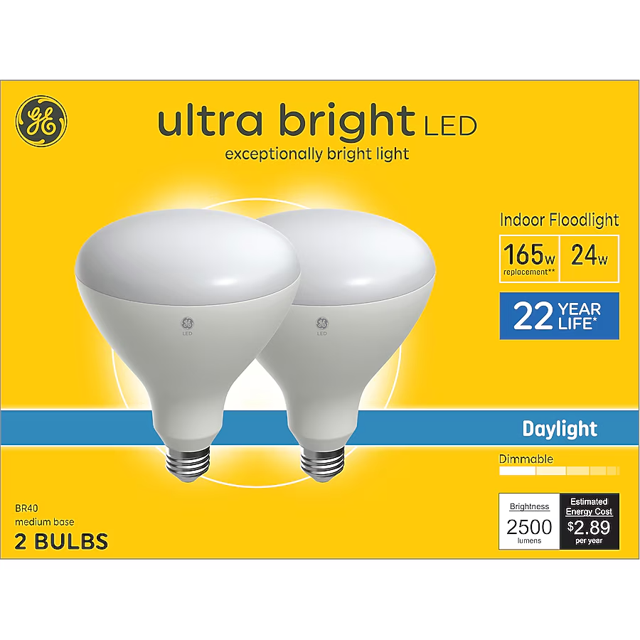 GE Ultra Bright LED 165w/24w Medium Base Dimmable Daylight