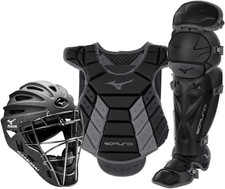 New Mizuno Mizuno Women's Samurai Boxed Catcher's Gear Set Black/Gray 14-16