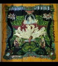 HERMES Carre 90 Scarf Le Paradis du Roy Annie Faivre Vintage Silk Orange Rare