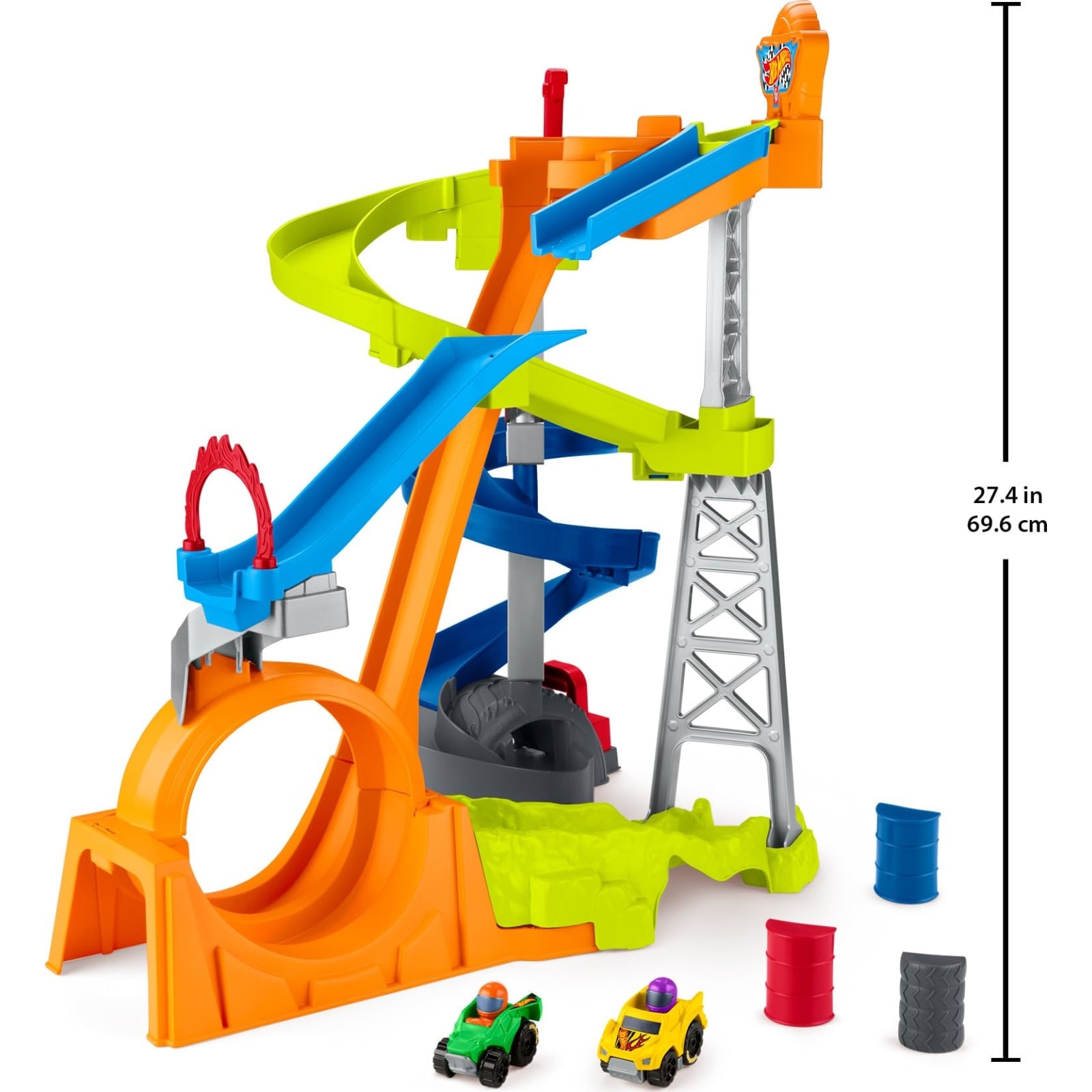 Fisher-Price Little People Hot Wheels Spiral Stunt Speedway Track ...