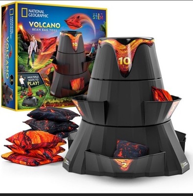 NATIONAL GEOGRAPHIC Volcano Bean Bag Toss Backyard Game Set - 5 Games Bean Ba...
