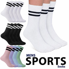 Mens Casual Ribbed Sports Socks Crew Everyday 6,12 Pairs Work Socks 6-11 UK